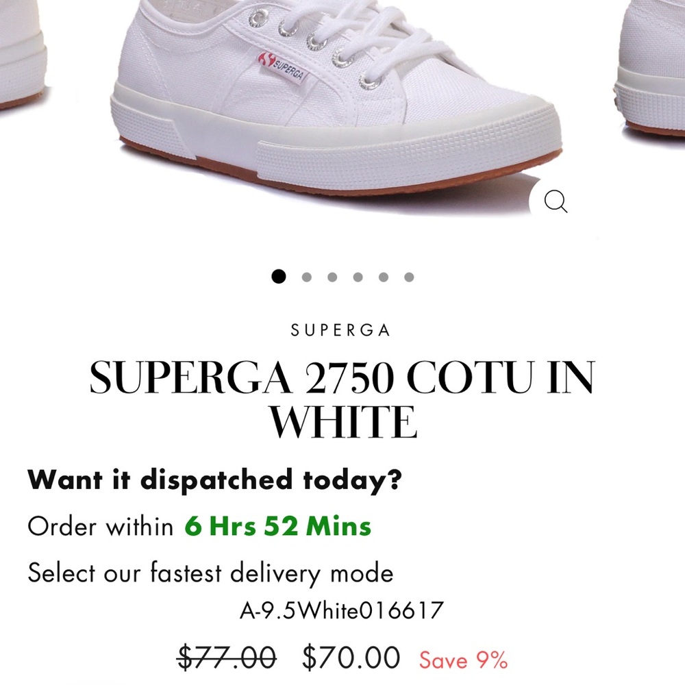 SUPERGA Cotu In White Lace Up Sneaker Size 36 - Picture 13 of 16